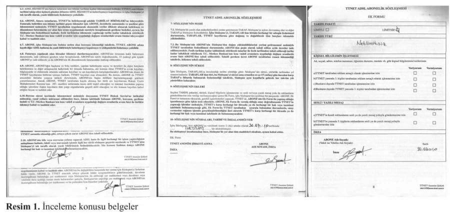 İnceleme konusu belgeler ve sahte imza tespiti