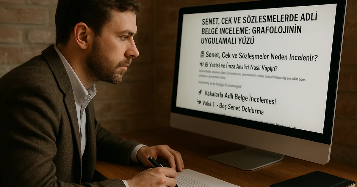 Adli Belge İnceleme Üzerine Çalışma