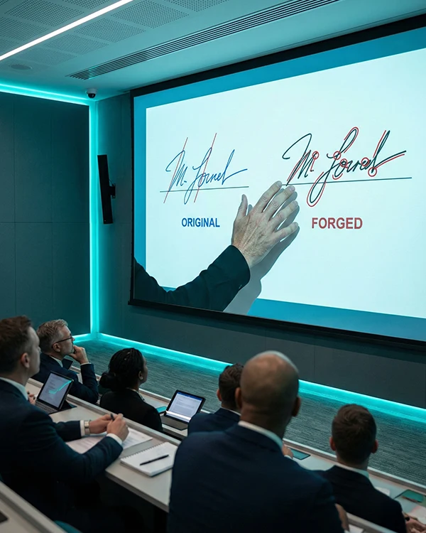 Kriminal laboratuvar ortamında sahte imza analizi ve karşılaştırması