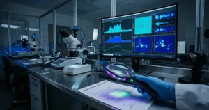 Kriminal laboratuvarda UV ışık ve optik cihazlarla yapılan profesyonel imza incelemesi ve sahtecilik tespiti. İmza İncelemesi Nasıl Yapılır ?