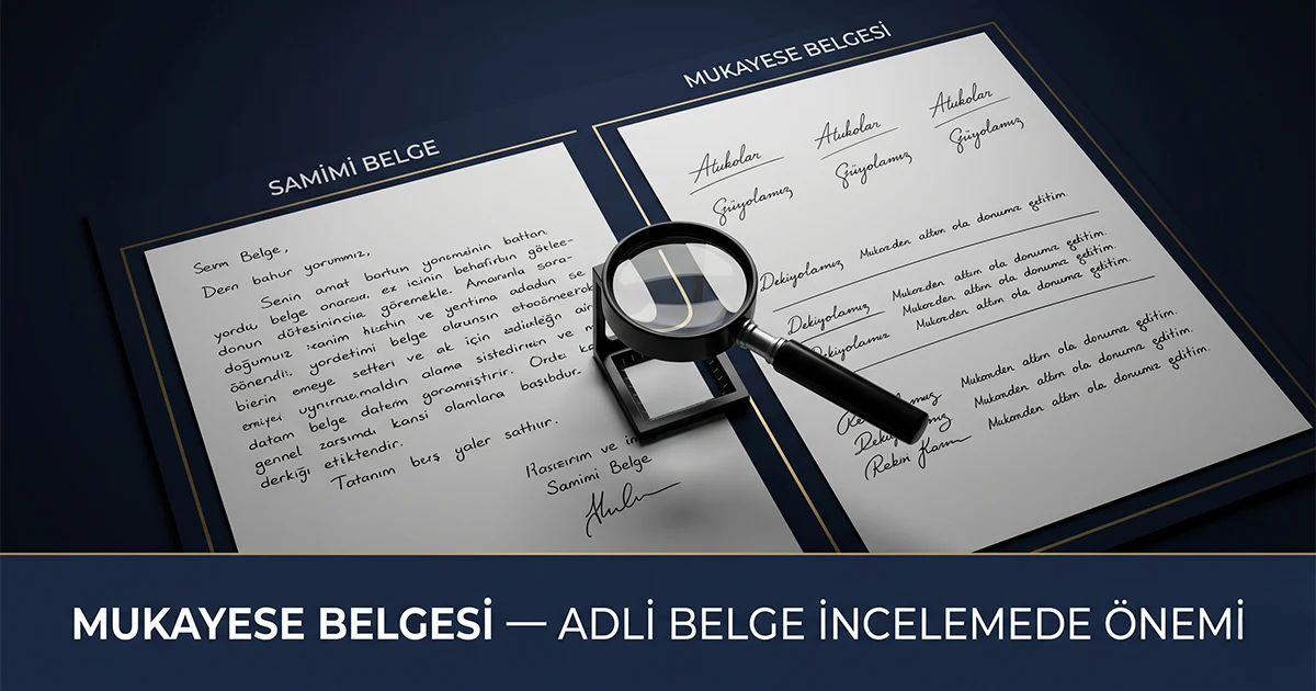 Adli belge incelemesinde samimi belge ve mukayese belgesi karşılaştırması