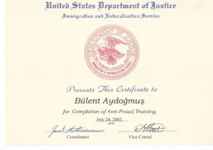 U.S. Department of Justice INS Anti-Fraud Training