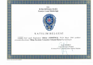 Advanced Course for Document Examiners (2003, 2004, 2006)