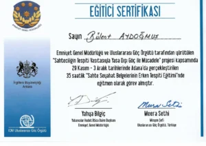 Trainer Certificate: Early Detection of Forged Travel Documents