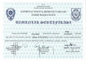Kriminalistik Uzmanlığı Sertifikası (Belge İncelemeleri)